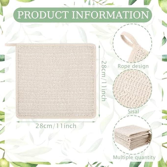 باتيير 6 عبوات متقشرة طبيعية 100٪ قطعة قماش للعناية بالبشرة الطبيعية، لطيفة ومتينة، قابلة لإعادة الاستخدام للوجه أو الجسم، تزيل خلايا الجلد الميتة وتحفز الدورة الدموية - Image 2